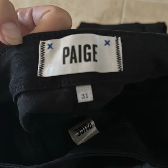 PAIGE Verdugo Black Silk Ultra Skinny Ankle Pants