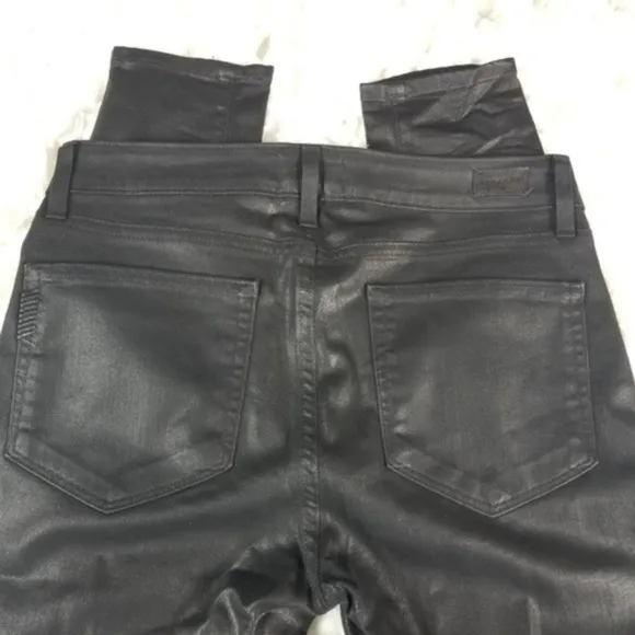 PAIGE Verdugo Black Silk Ultra Skinny Ankle Pants