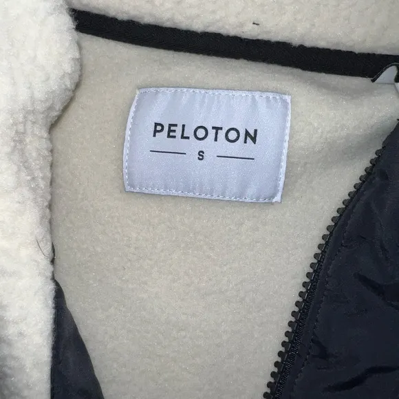 Peloton Teddy Jacket Cream and Black with Plush Fabric