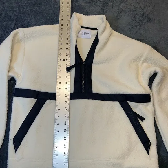 Peloton Teddy Jacket Cream and Black with Plush Fabric