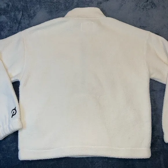 Peloton Teddy Jacket Cream and Black with Plush Fabric