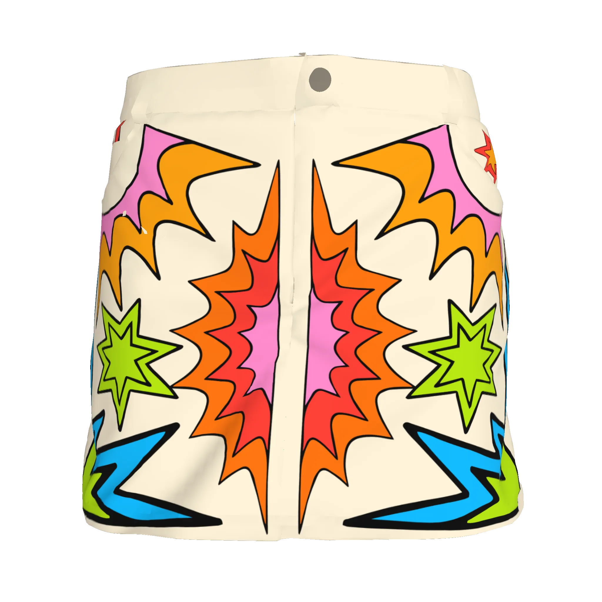 Play Print Denim Mini Skirt