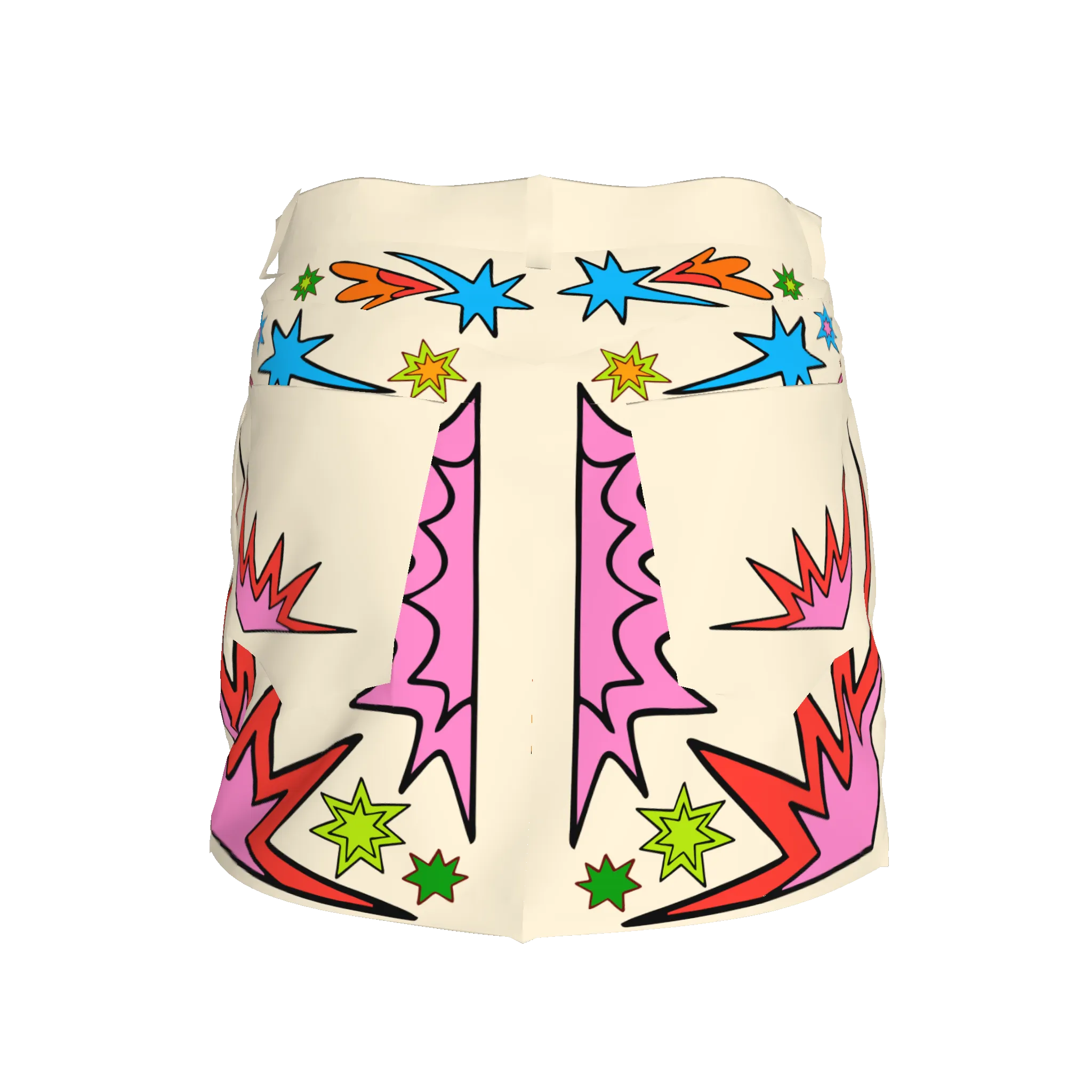 Play Print Denim Mini Skirt