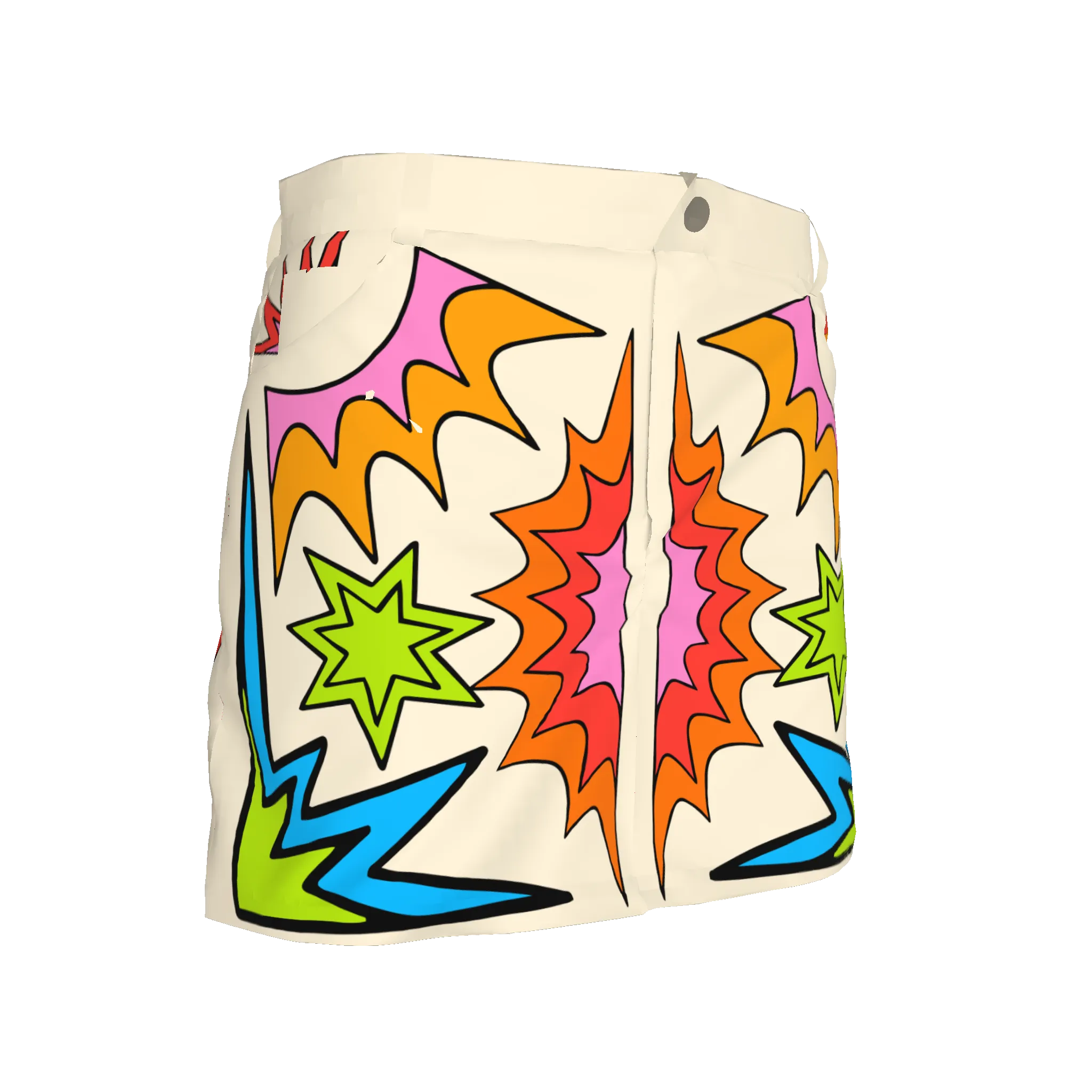 Play Print Denim Mini Skirt