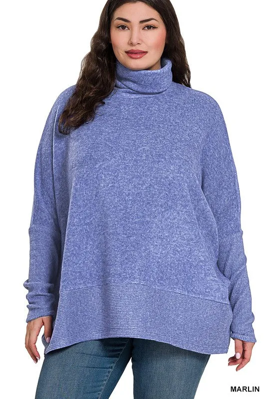 PLUS BRUSHED MELANGE HACCI TURTLENECK SW