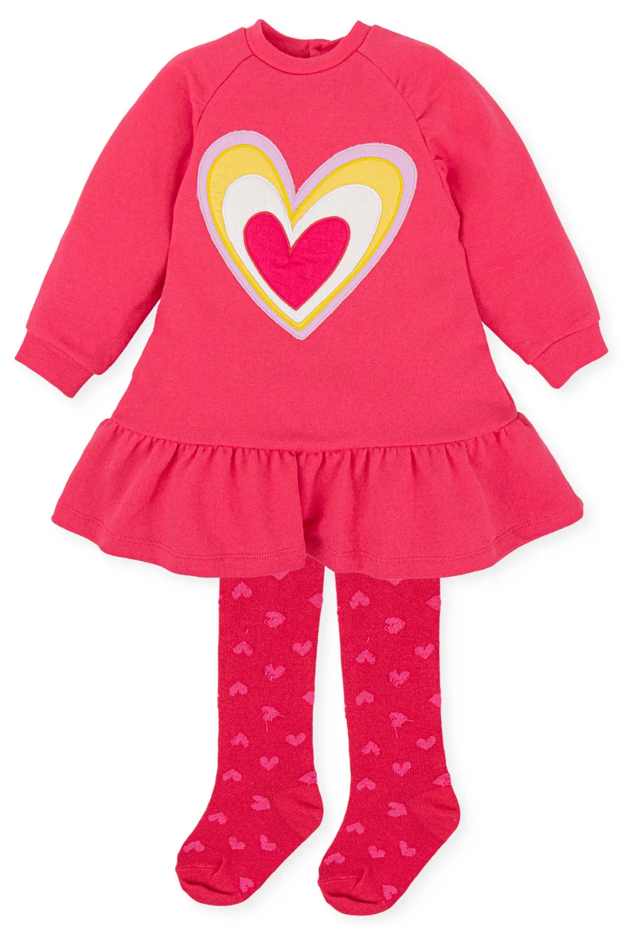 "Alejandra" Fuchsia Sweatshirt Dress & Tights