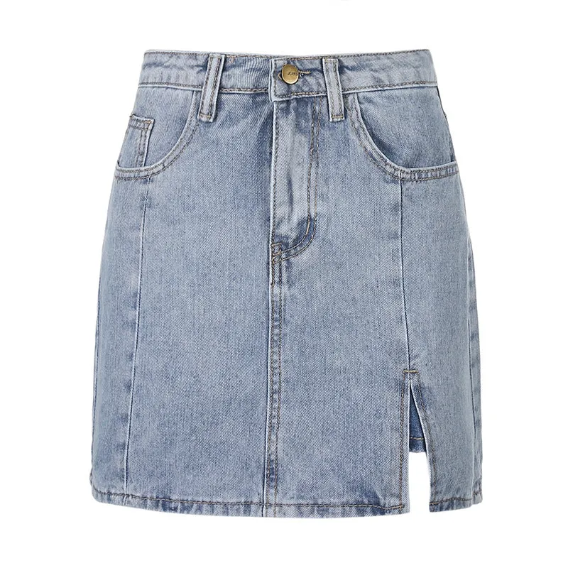 "SEXY HIGH WAIST IRREGULAR DENIM" SKIRT D052804