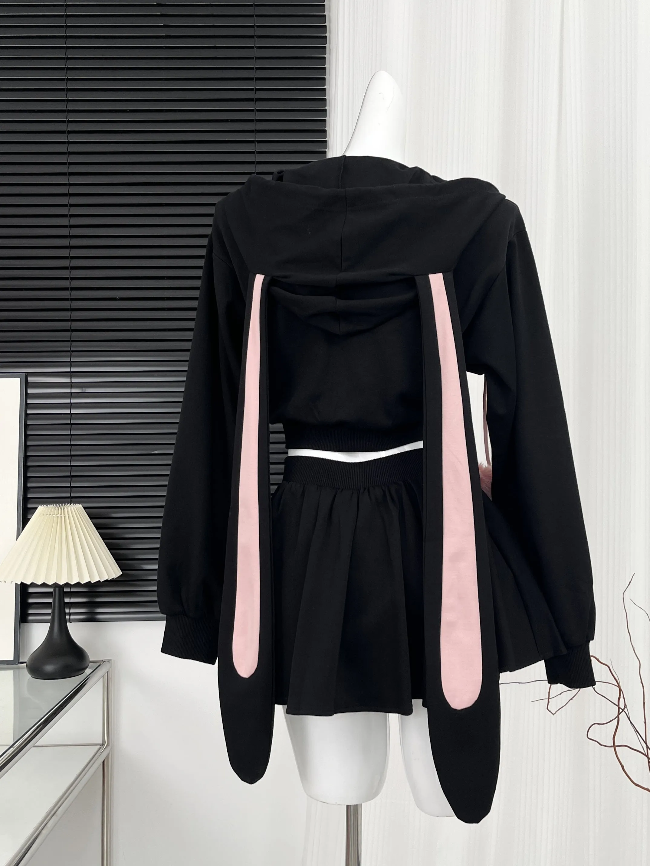 Rabbit Ear Preppy Sweatshirt Set UB98653