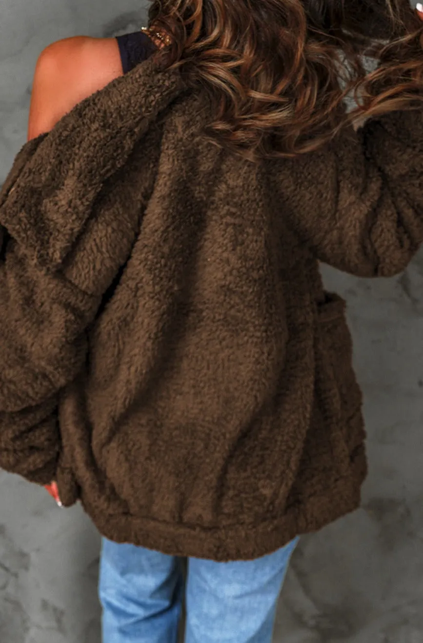Rachel Zip Up Teddy Jacket with Pockets - Online Exclusive