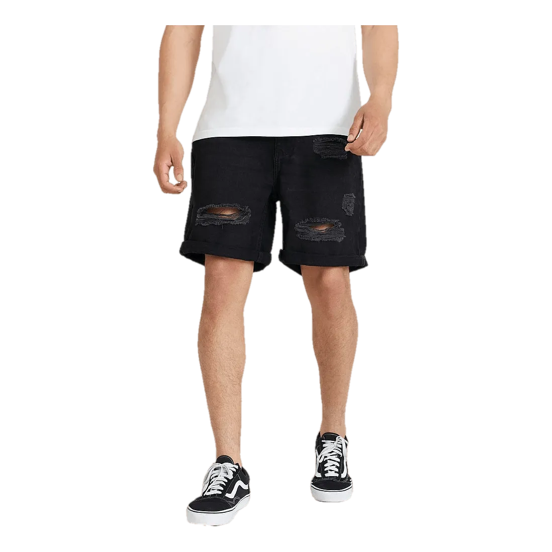 Ripped Denim Shorts Wash