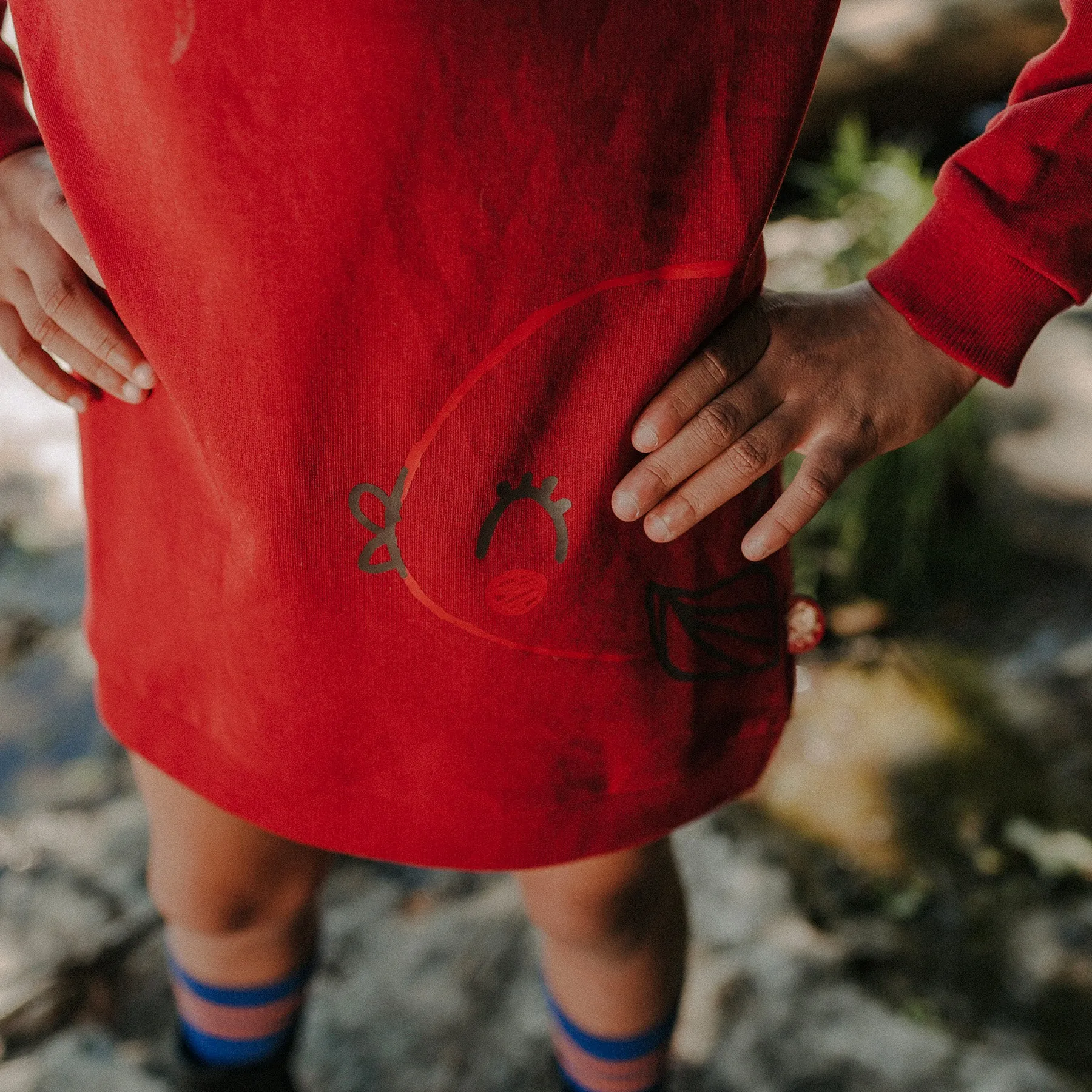 Robe tunique col à fermeture à glissière, enfant || Tunic dress with zipper collar, child