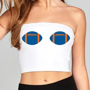 Royal Blue & Orange Football Tube Top