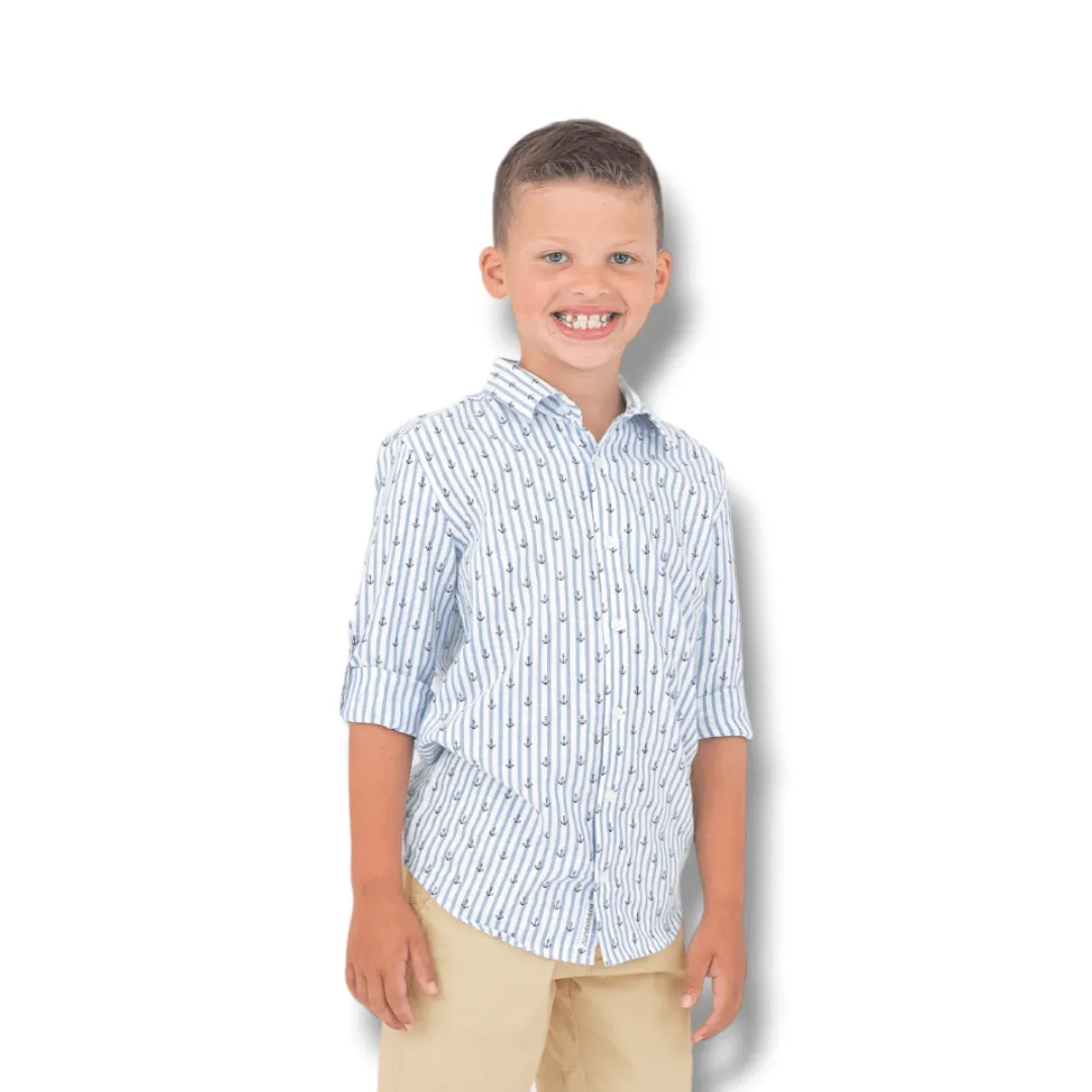 RuffleButts | Long Sleeve Button Down | Anchors