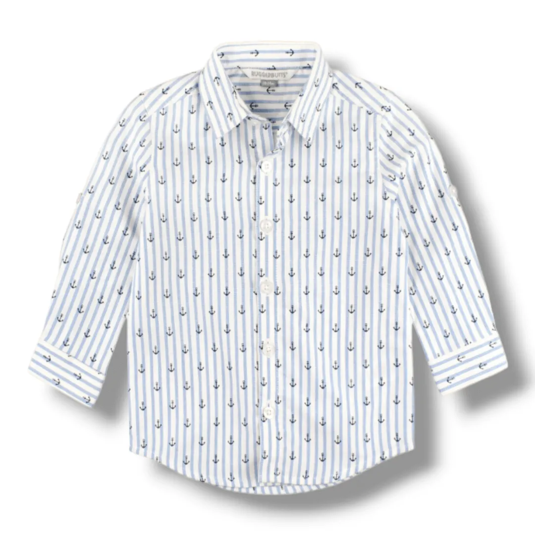 RuffleButts | Long Sleeve Button Down | Anchors