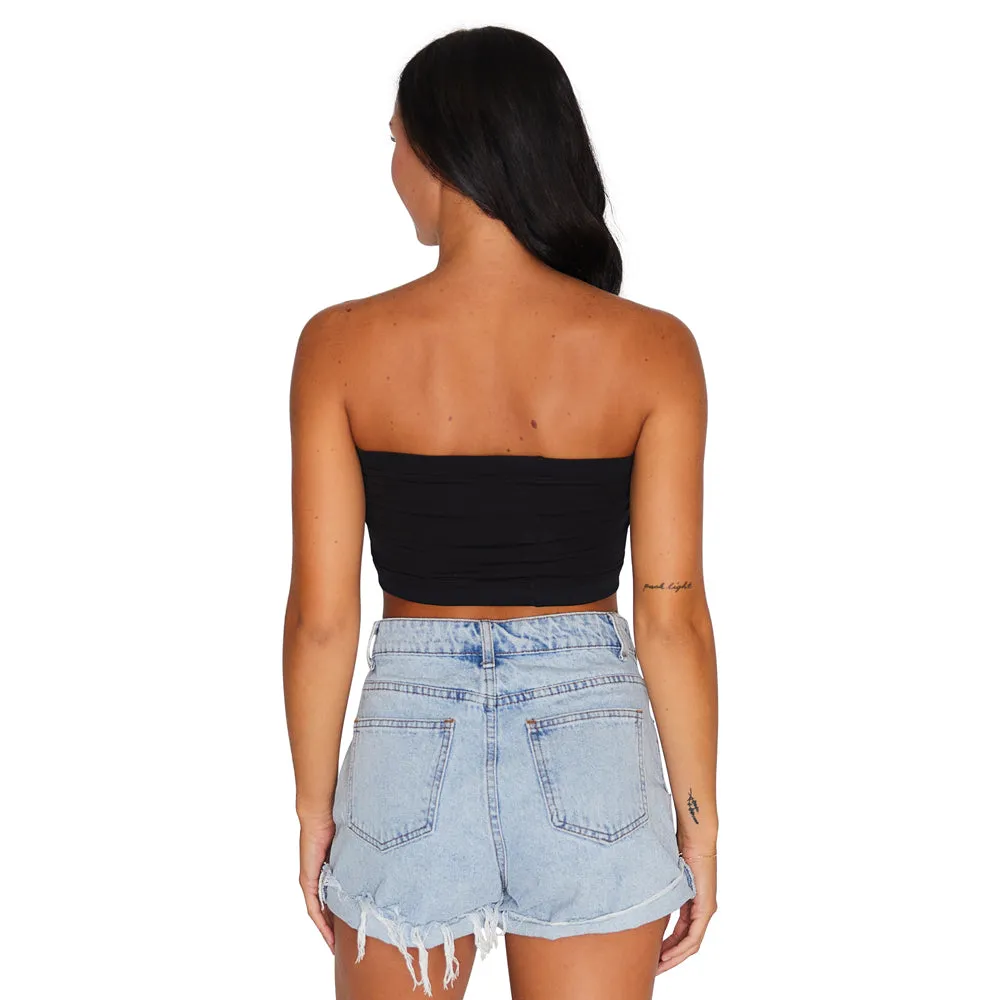 San Diego State Aztecs Black Bandeau Top
