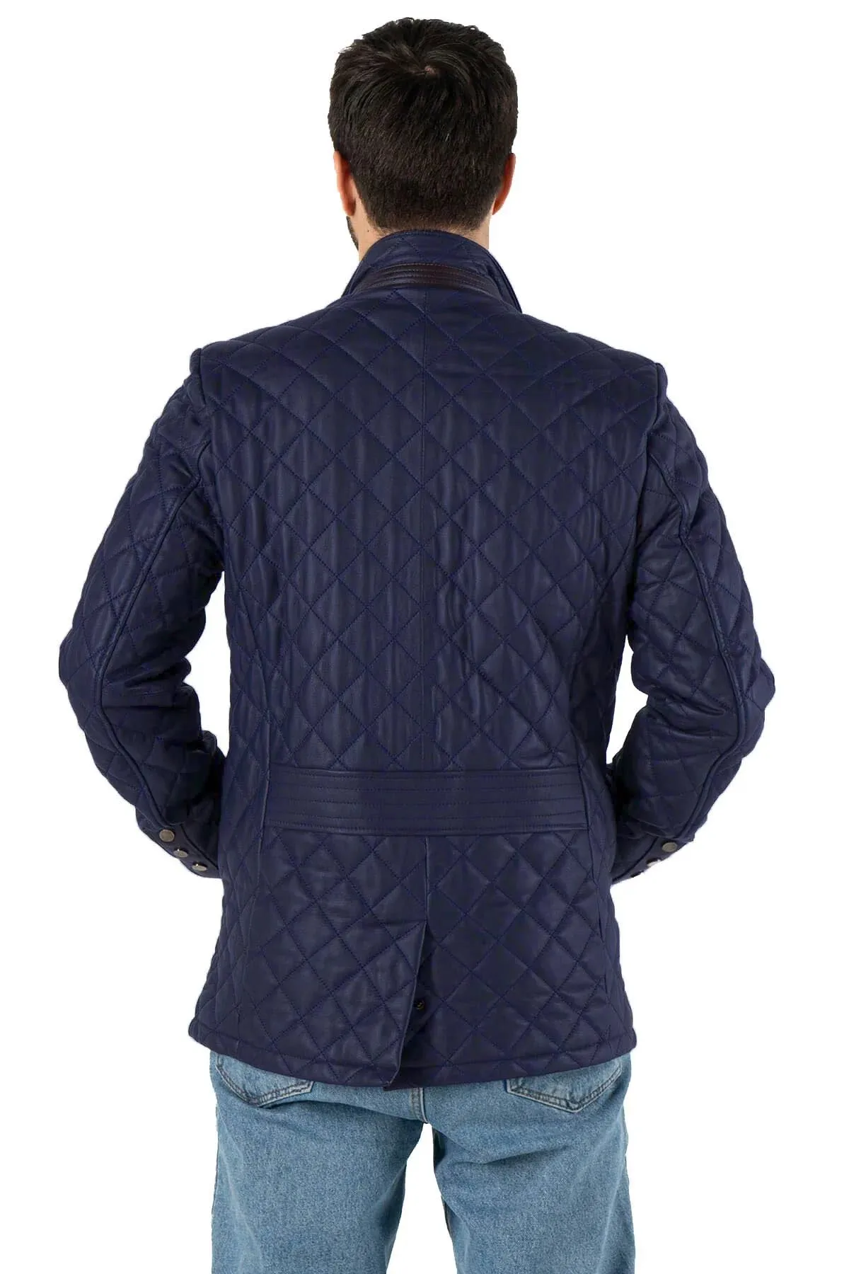 Scoot Puffer Leather Jacket For Men