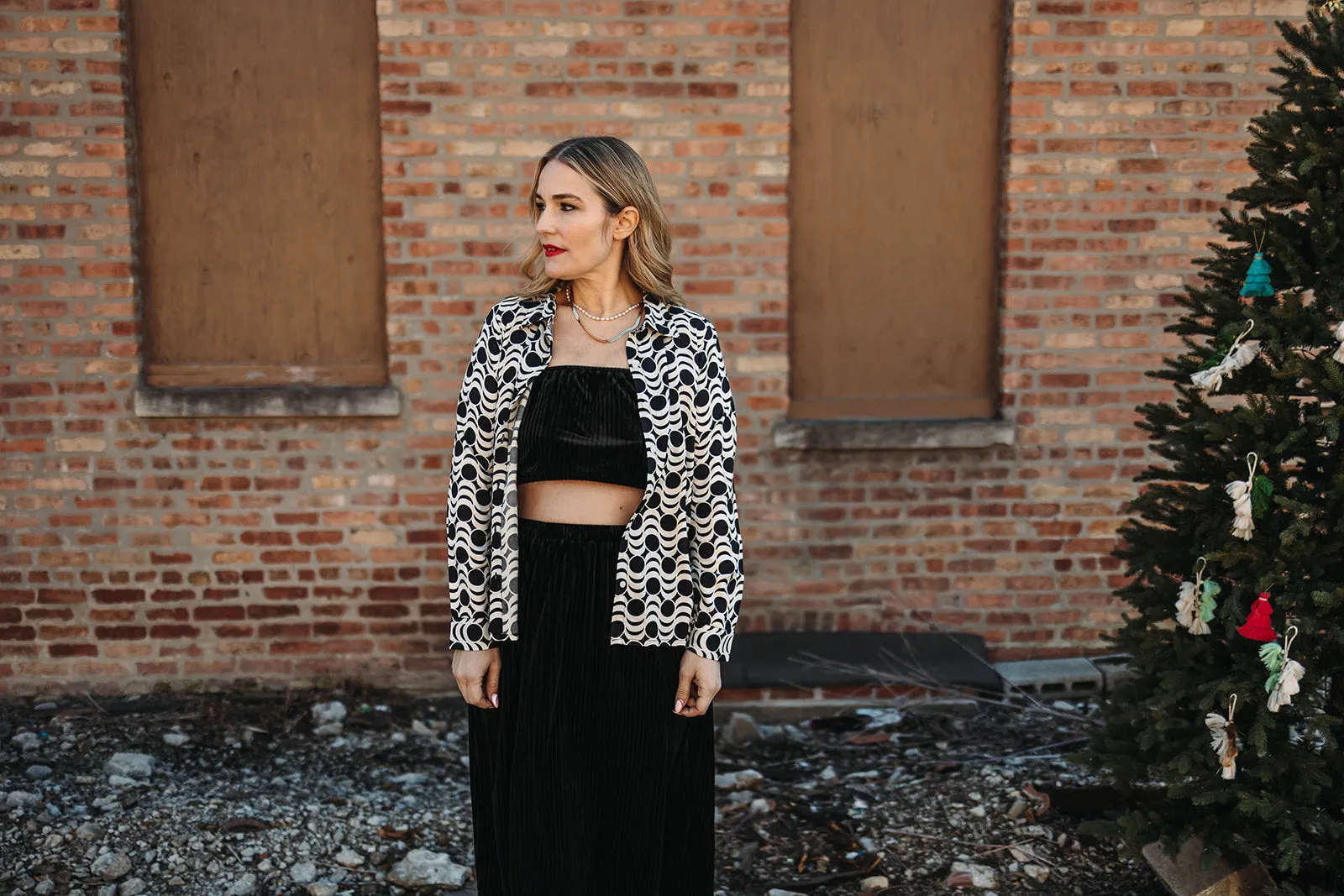 scout button down in vintage geometric
