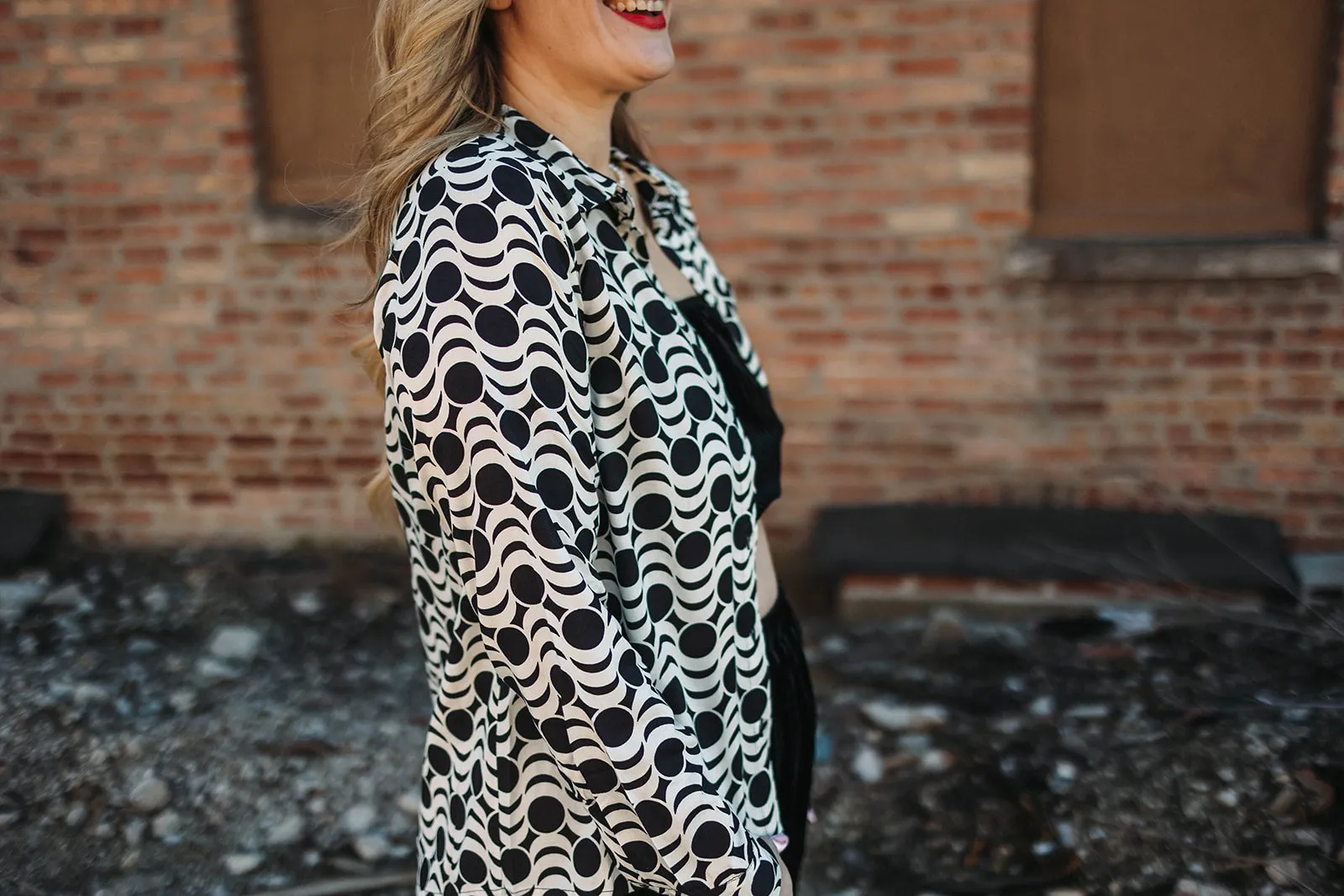 scout button down in vintage geometric