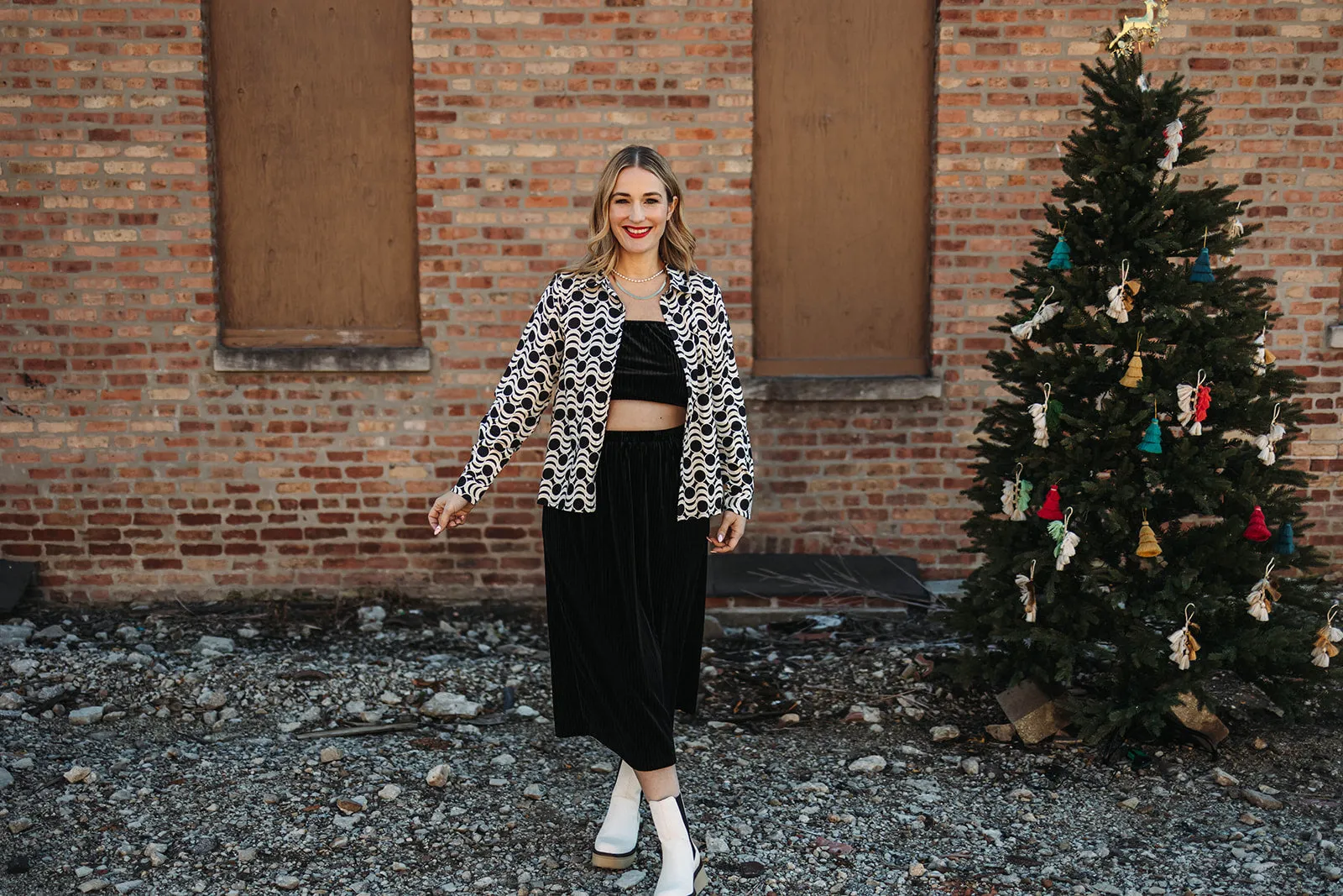 scout button down in vintage geometric