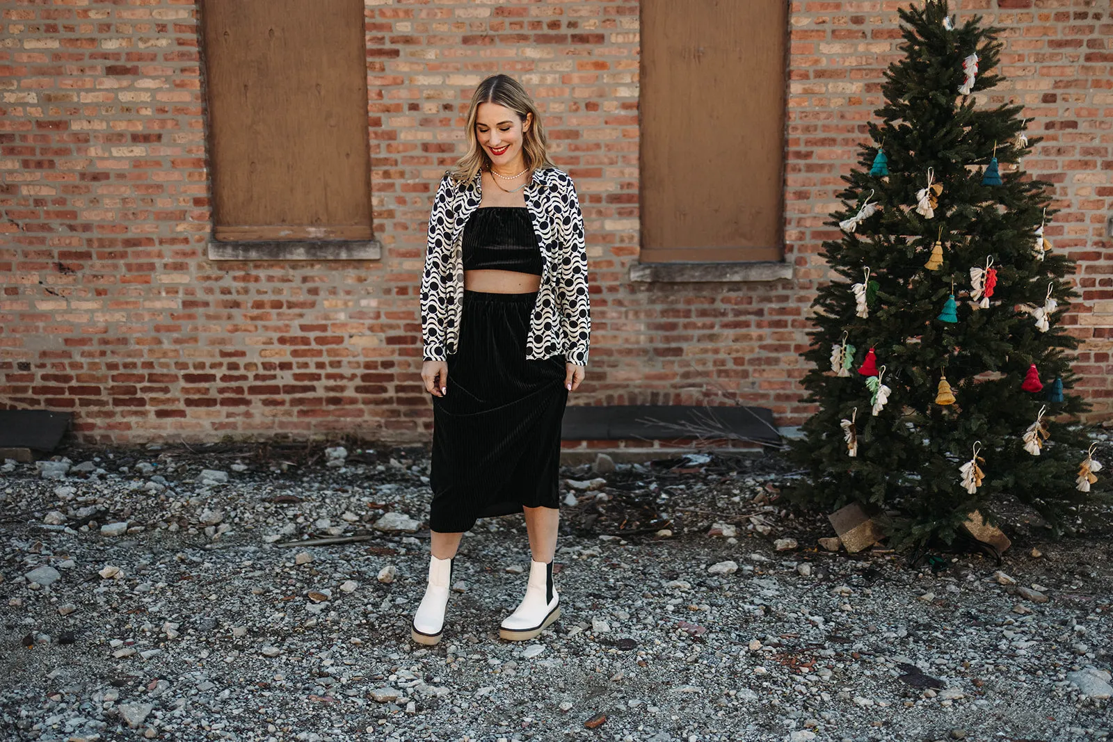 scout button down in vintage geometric