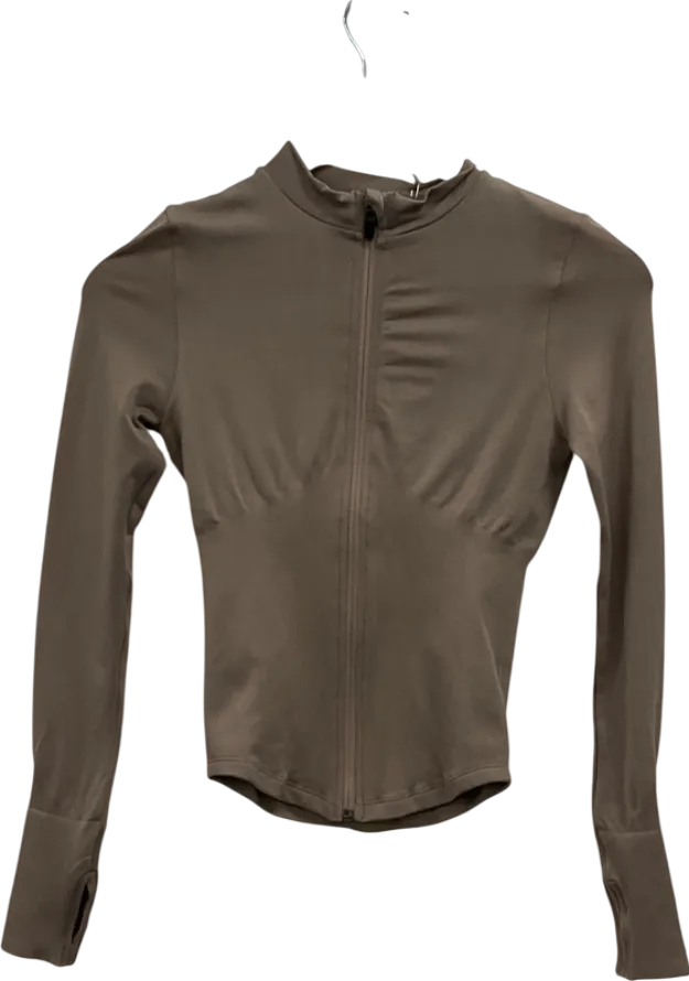 sefi Brown Timeless Zip Jacket - Taupe Gray UK XS