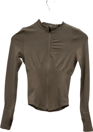 sefi Brown Timeless Zip Jacket - Taupe Gray UK XS