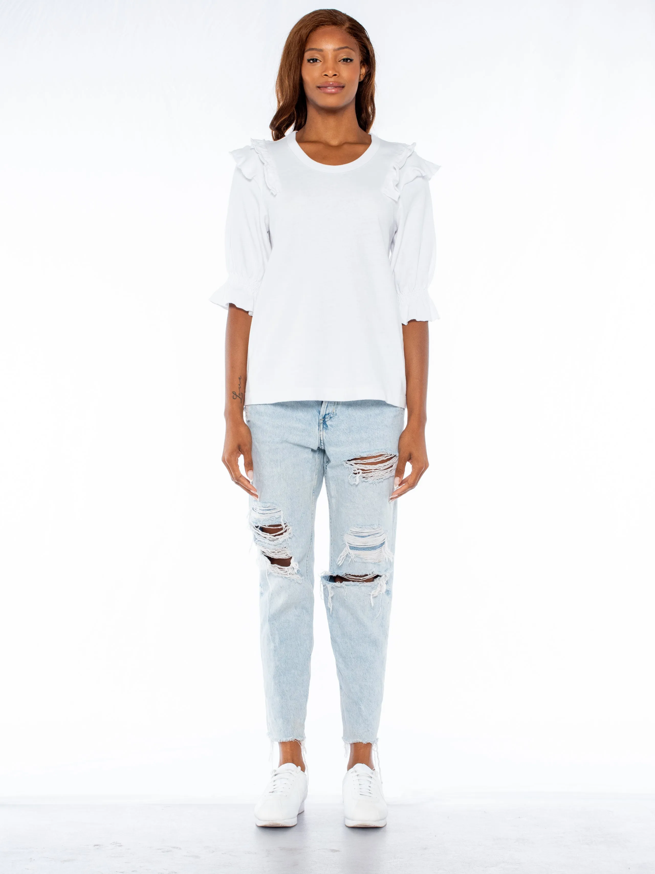 Shrunken Ruffle Crew Soft Elbow Sleeve