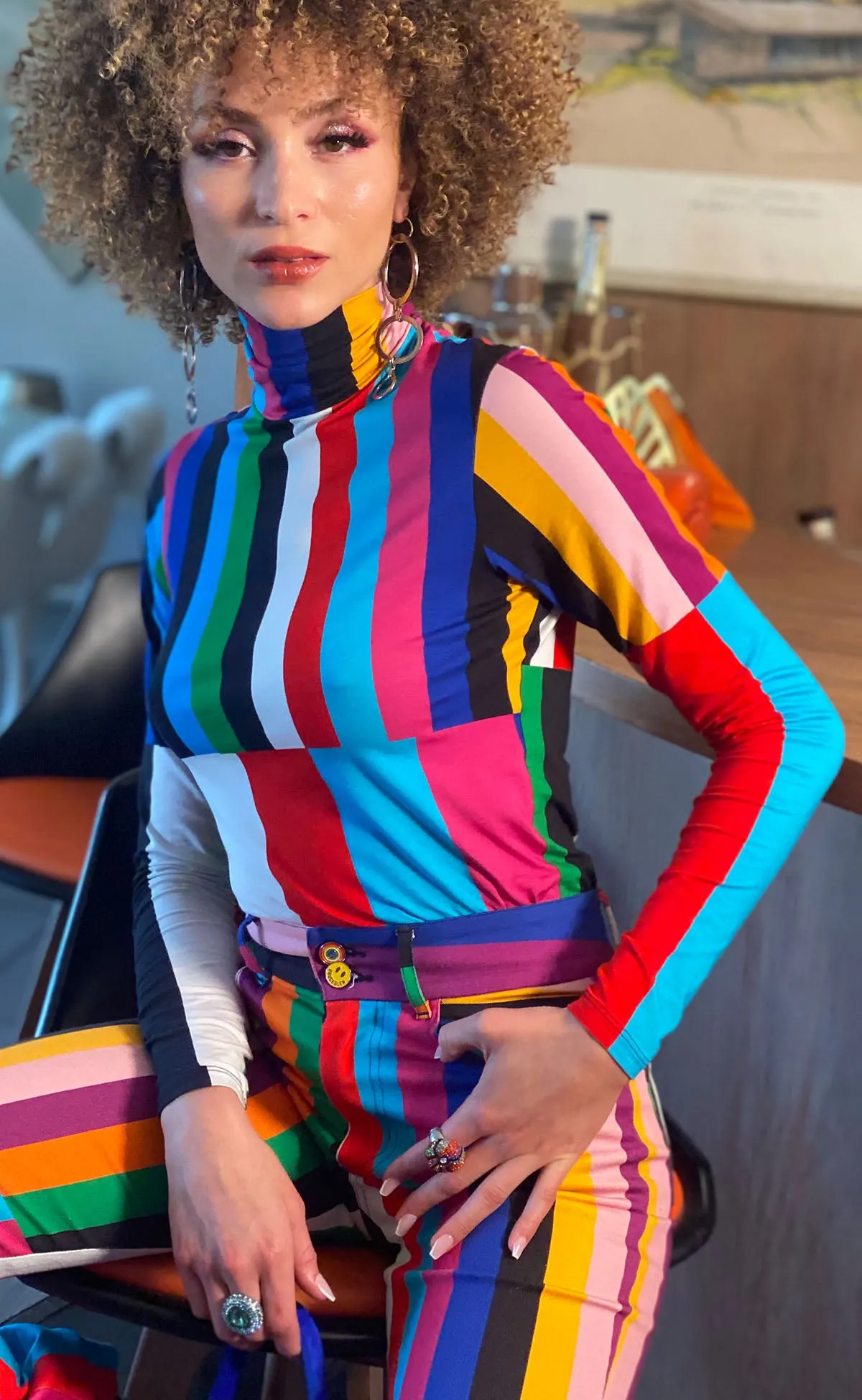 Signal Stripe Turtleneck