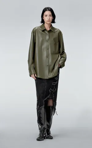 Skirt / JNBY Irregular Hem Denim Cotton Ripped Skirt