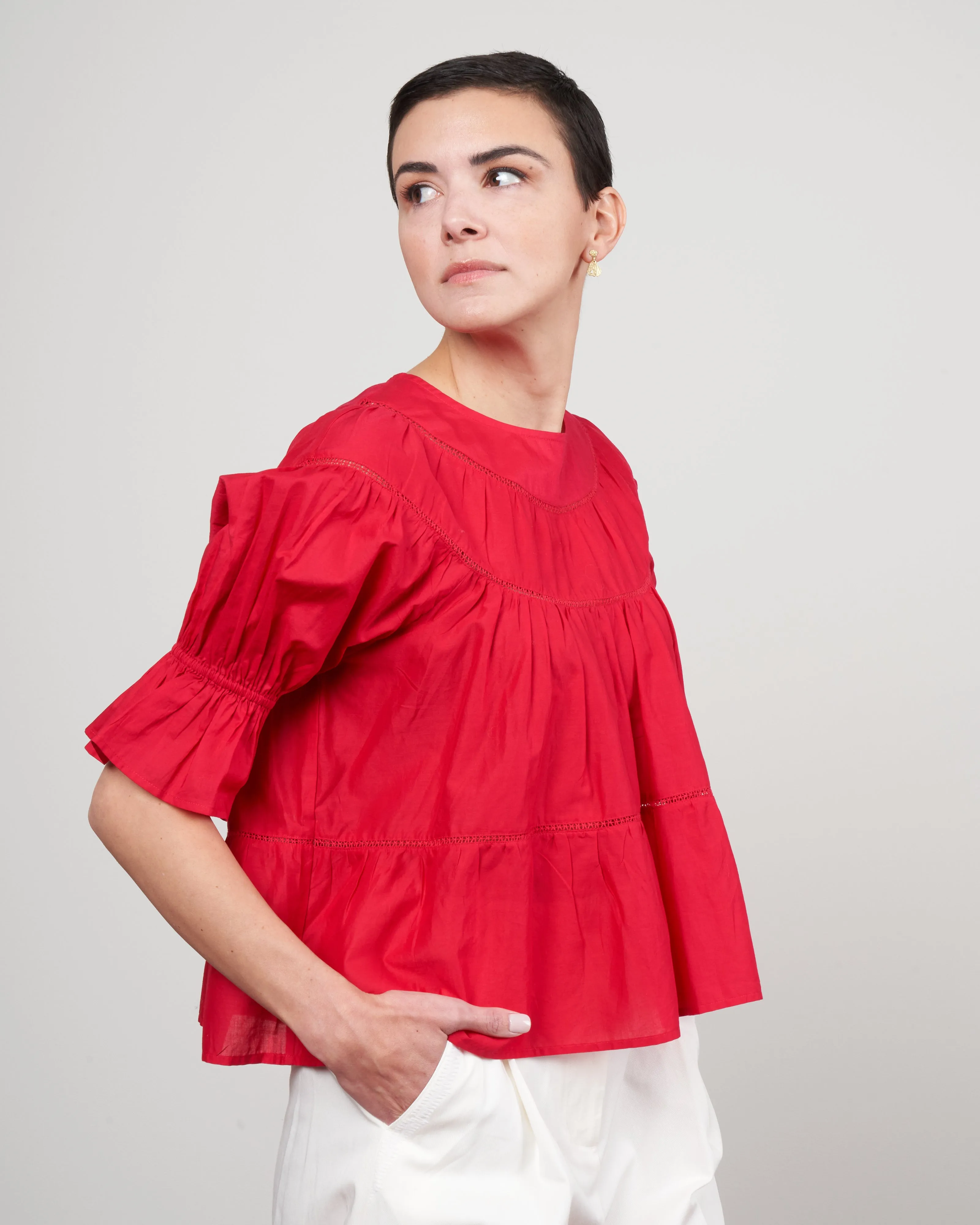 sol blouse - berry