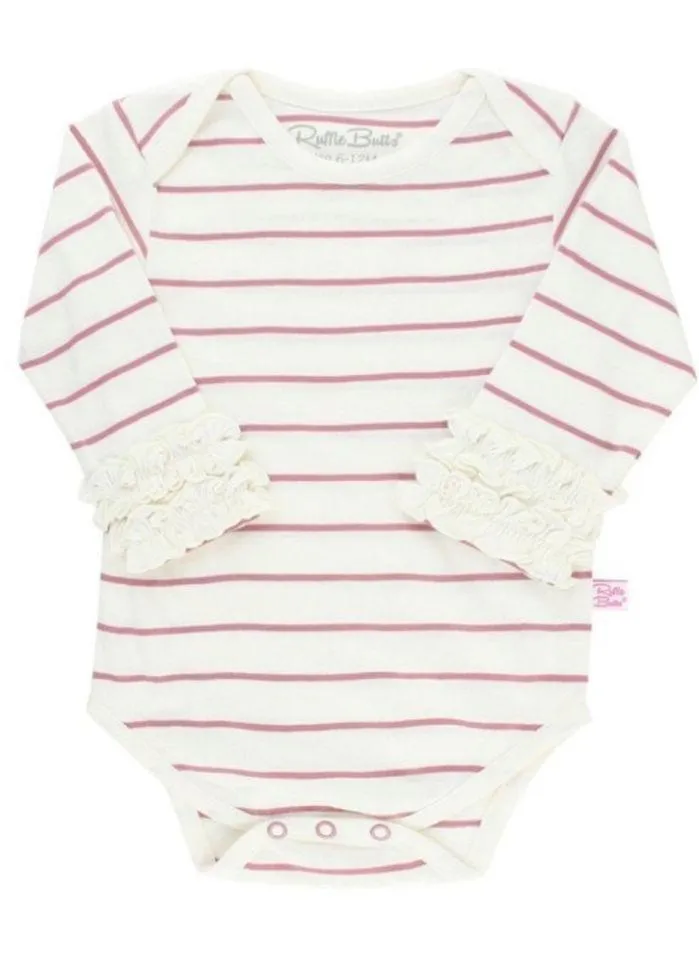 Striped Long Sleeve Layering Bodysuit