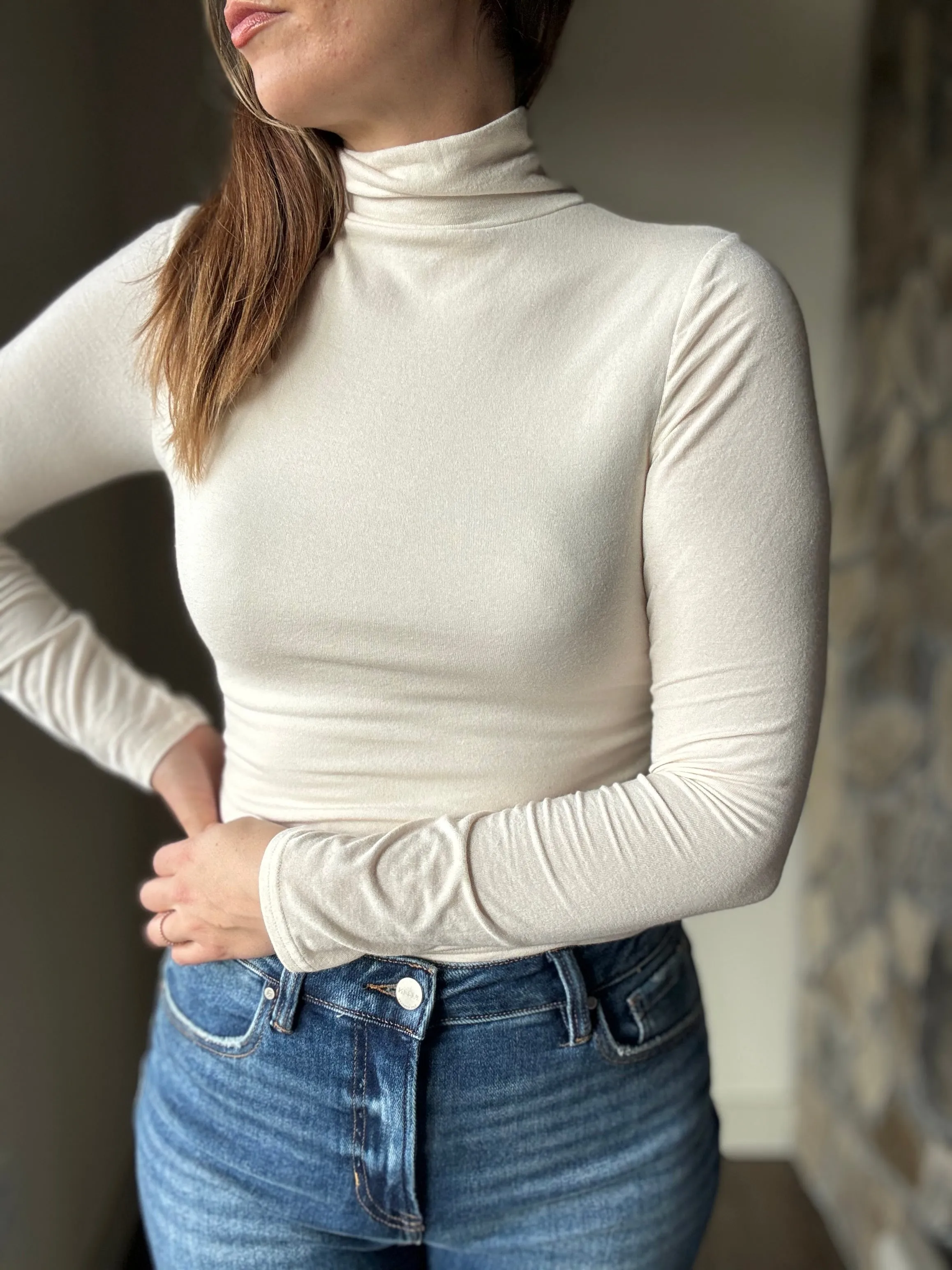 super soft ivory turtleneck