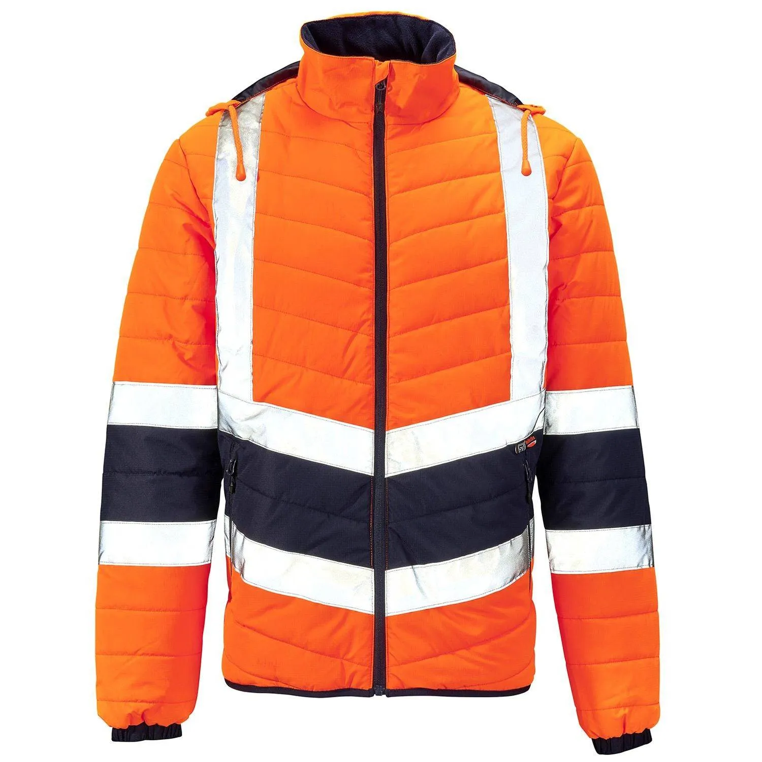 Supertouch 2 Tone Hi Vis Puffer Jacket-HIVIZ ORANVY