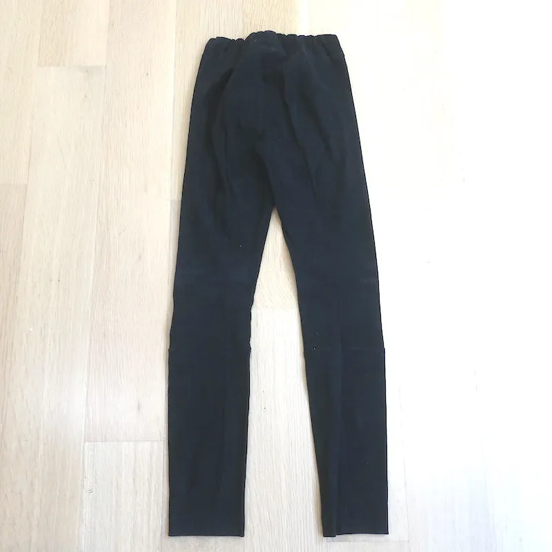 The Row Tomo Suede Leggings Black Size Extra Small Skinny Pants