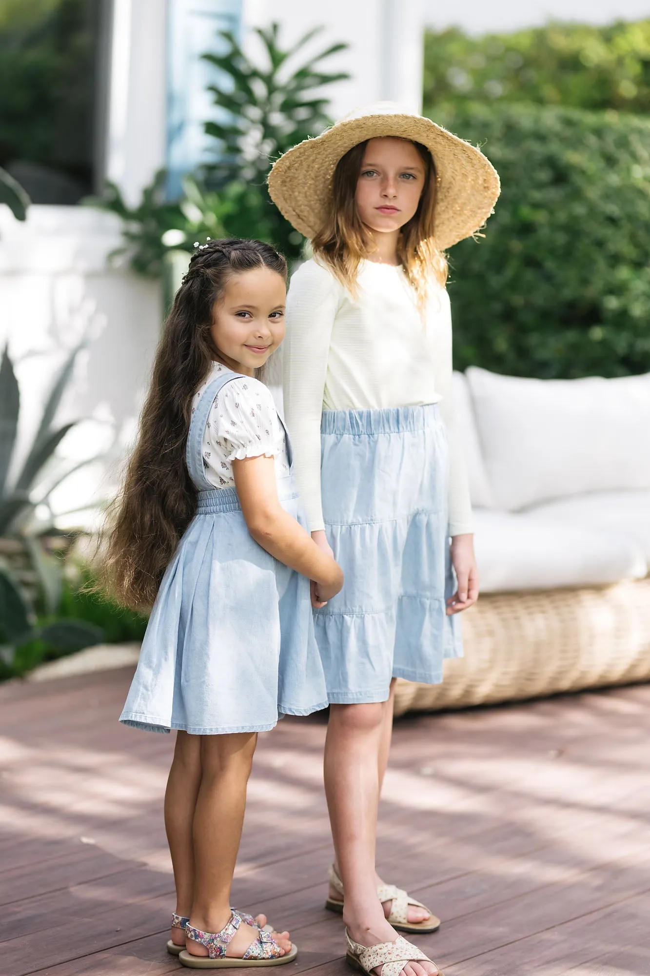 Tiered Denim Skirt