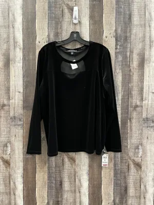 Top Long Sleeve By Inc In Black, Size: 2x