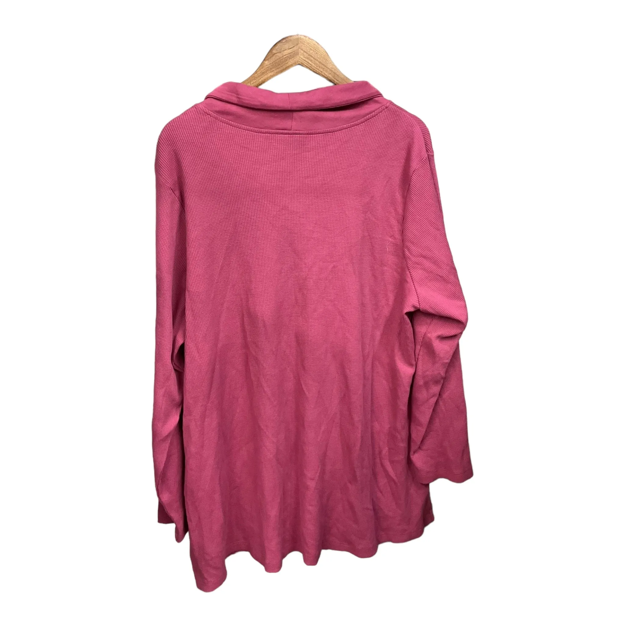 Top Long Sleeve By Roamans In Pink, Size: 2x
