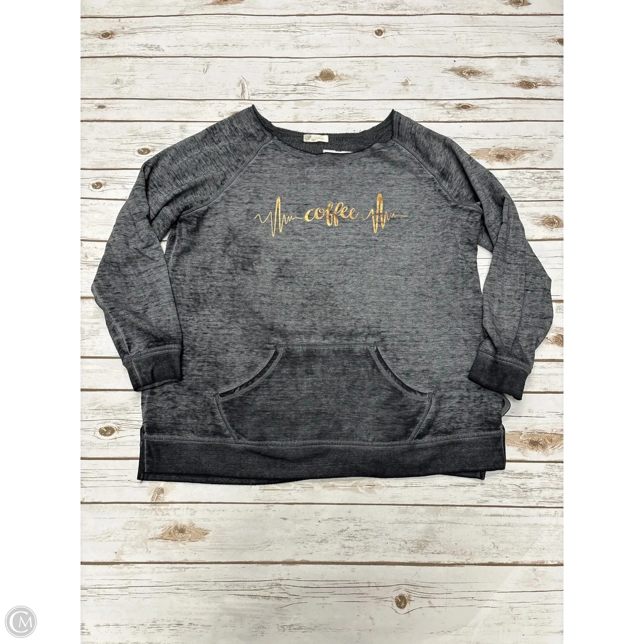 Top Long Sleeve By Zobha In Grey, Size: Xl