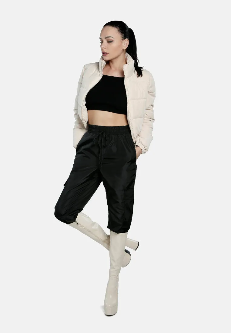 Turtleneck Zip-Up Puffer Jacket