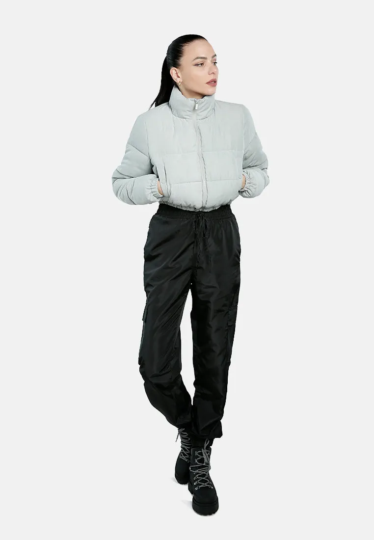 Turtleneck Zip-Up Puffer Jacket