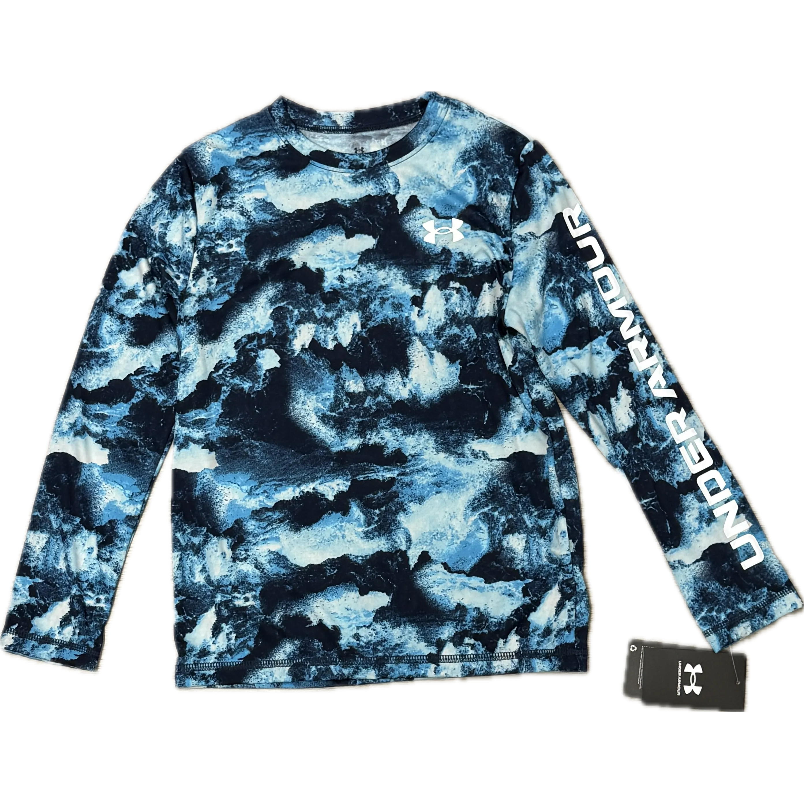 Under Armour Youth Boys' UA Deep Ocean UPF 50 Long Sleeve- Stream Blues