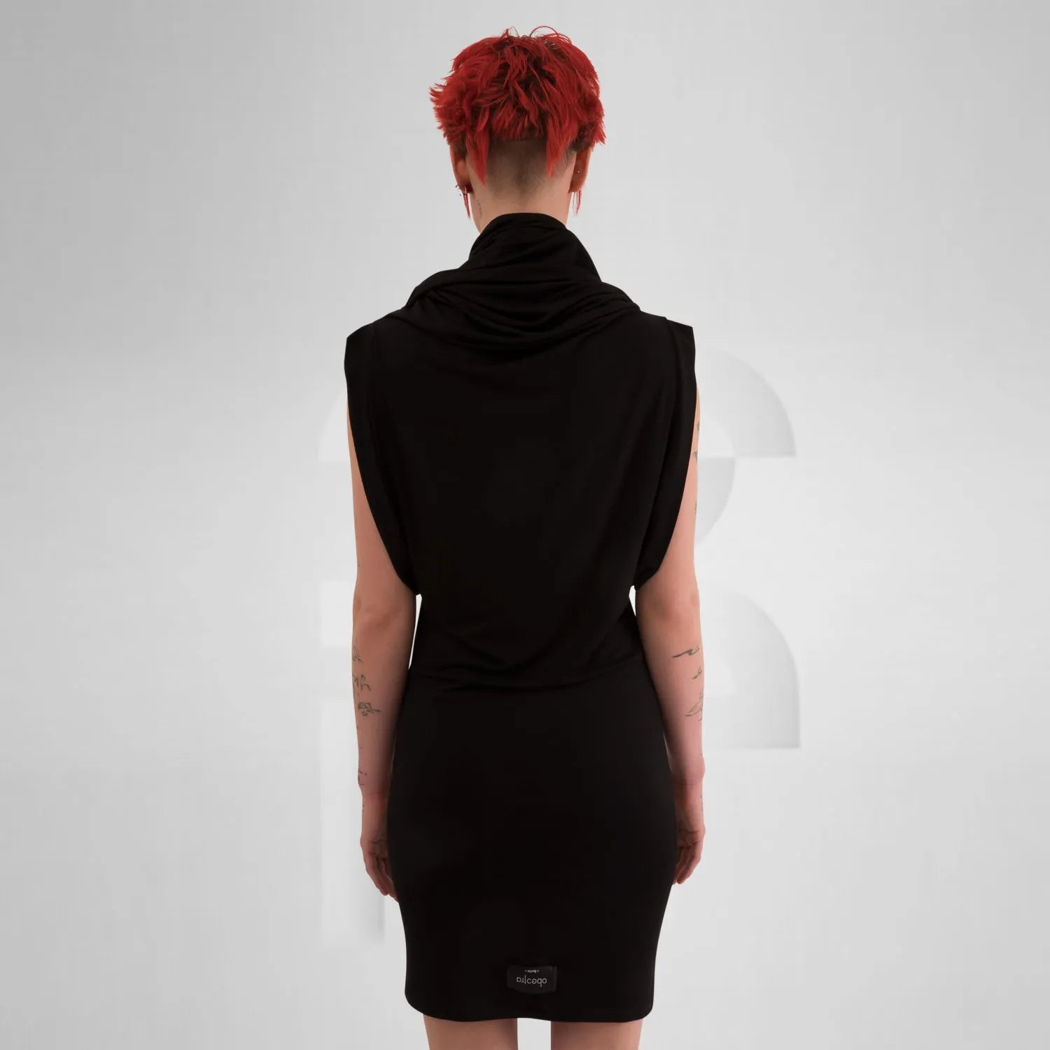 Versatile Cowl-Collar Dress