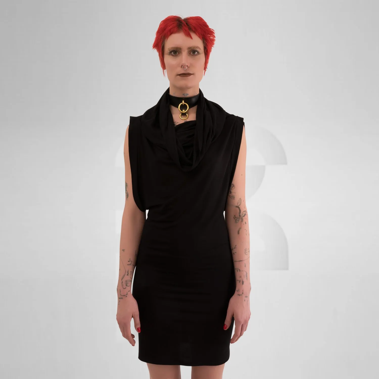 Versatile Cowl-Collar Dress