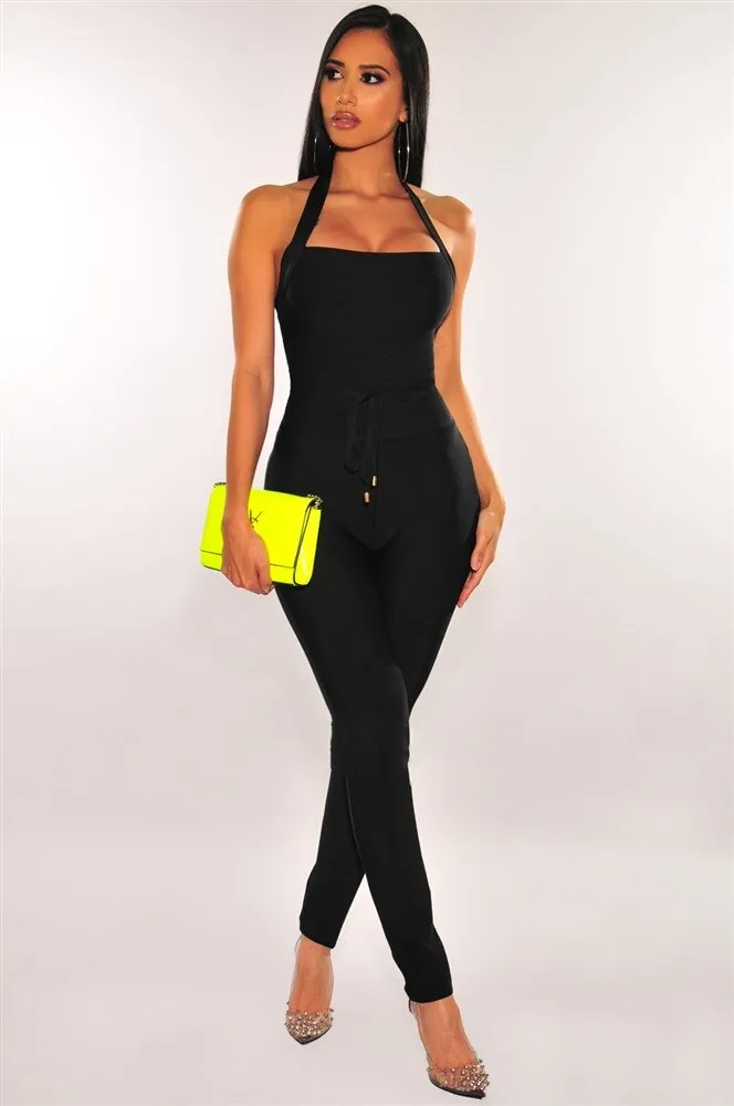 Vintage Bodycon Romper Long Pants
