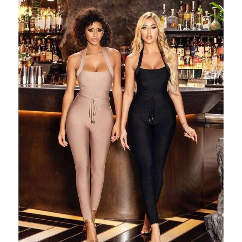 Vintage Bodycon Romper Long Pants