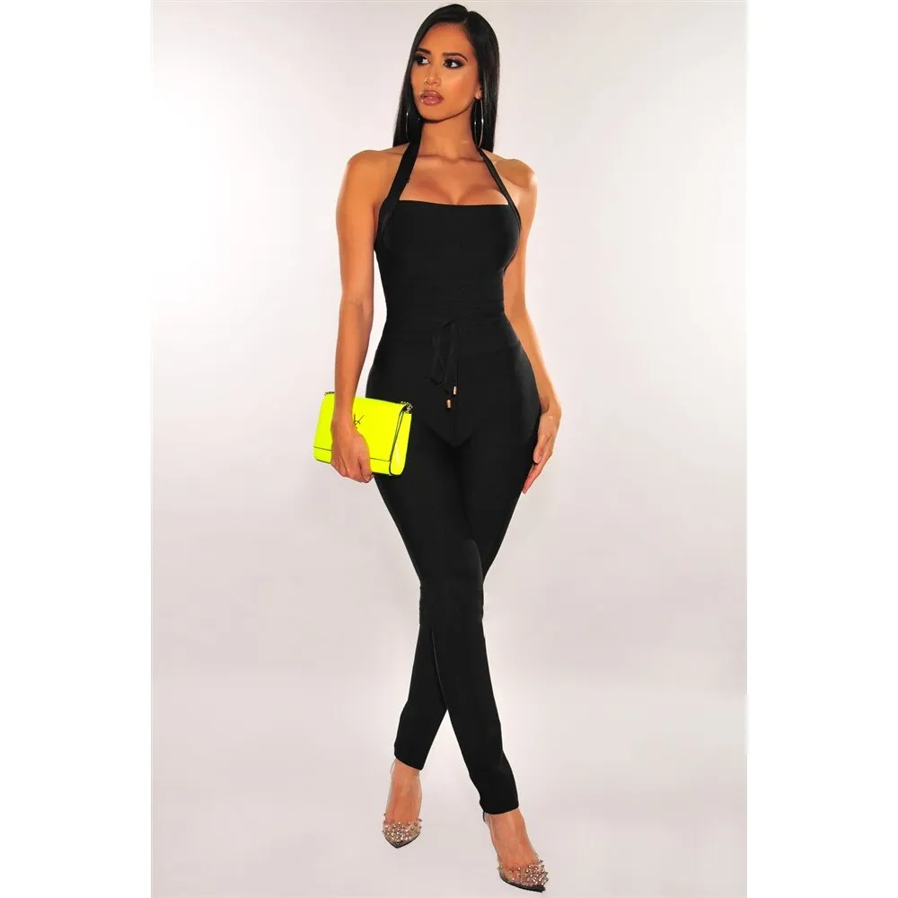 Vintage Bodycon Romper Long Pants