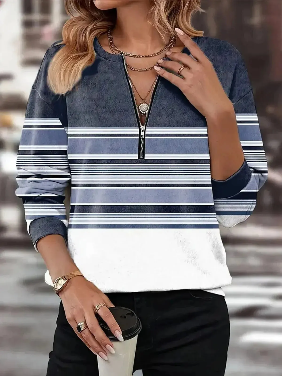 Wanda® | Women's vintage sweatshirt in a used look