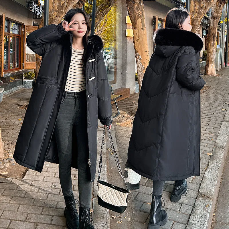 Water-resistant Calf-length Puffer Coat for a Trendy Look