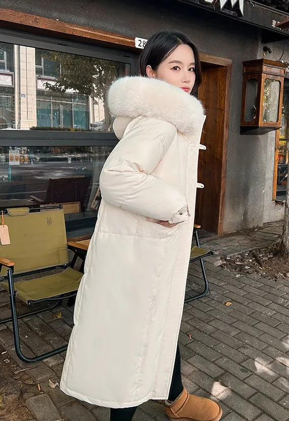 Water-resistant Calf-length Puffer Coat for a Trendy Look
