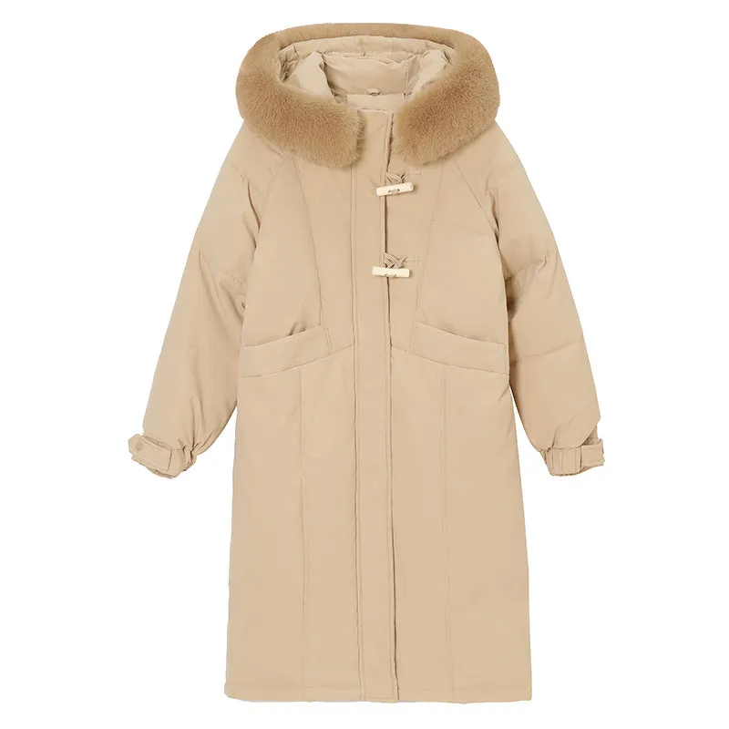 Water-resistant Calf-length Puffer Coat for a Trendy Look